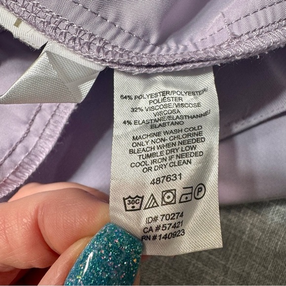 LOFT Marisa Slim Tie Waist Ankle Pant Dress Pants Lavender Purple Size 12 - Picture 12 of 12